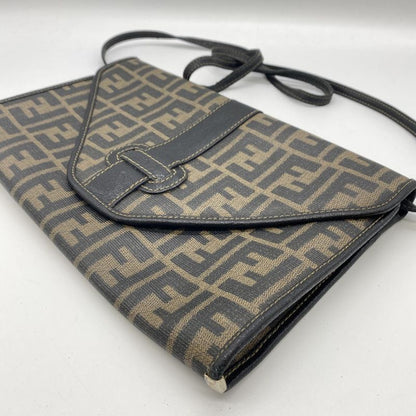 Fendi Shoulder Bag Sakosh Pouch Zucca PVC Brown Black Ladies Men Fashion