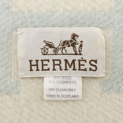 Hermes Baby Blade Avalon Blanket Swaddling Cashmere And Wool White/light Blue _