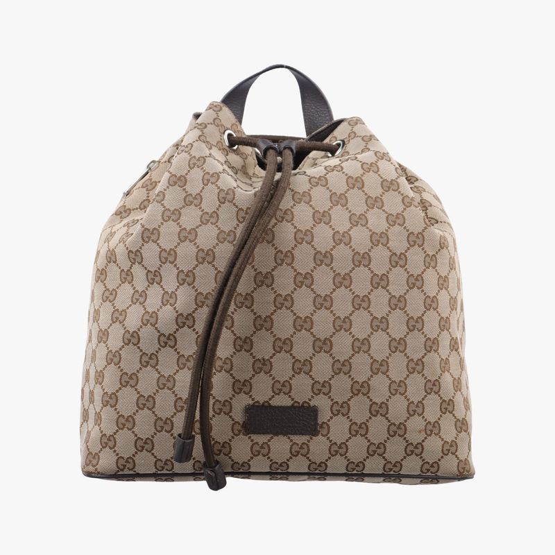 Guccigg Drawstring Ring Brown Canvas 449175 E021222378