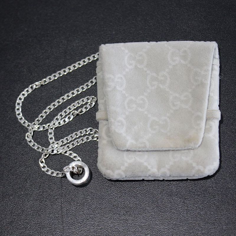Gucci Cutout G Necklace Silver 925 Unisex E1370