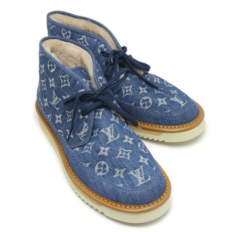 Louis Vuitton LV Cozy Line Ankle Boots Monogram Denim 8