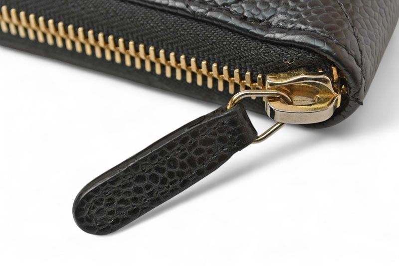 Chanel Wallet Chanel Long Wallet Matelasse Caviar Skin A50097 Black Gold