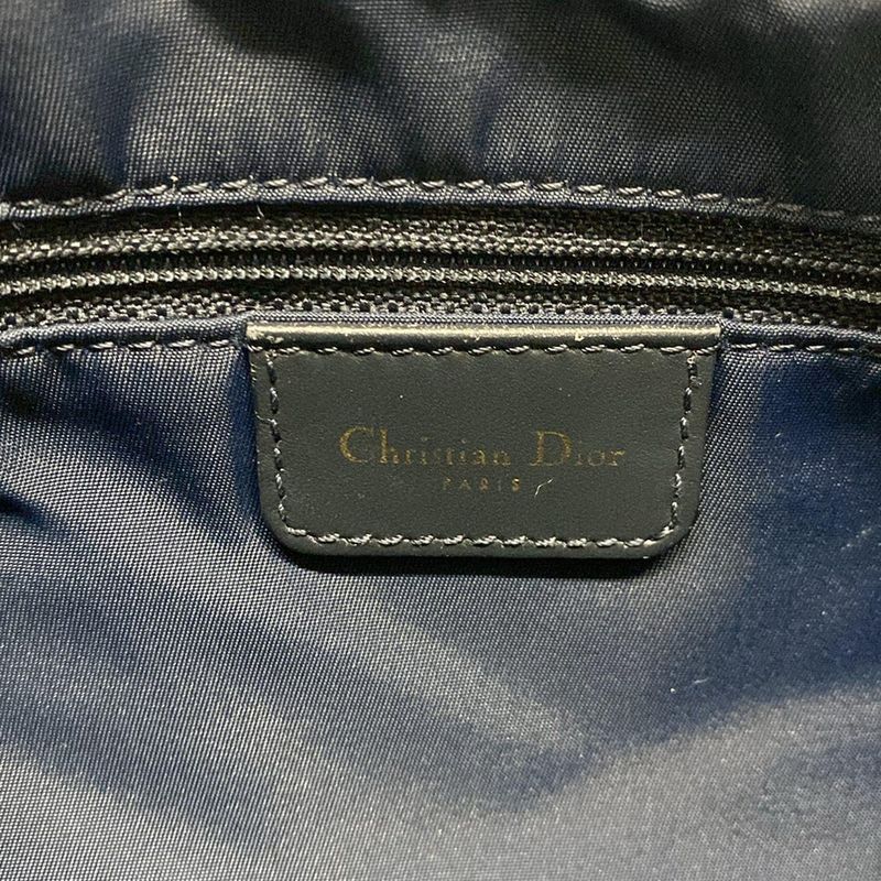 Dior/christian Dior Shoulder Bag Trotter Ivory X Navy X Black Leather