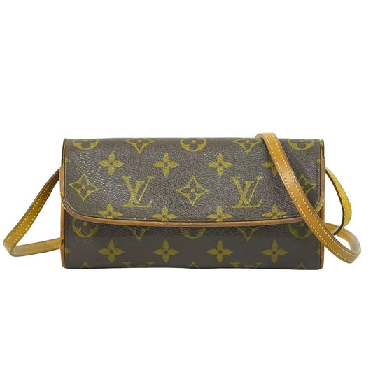 Authentic Louis Vuitton LV Pochette Twin PM Monogram 2WAY Shoulder Bag Brown