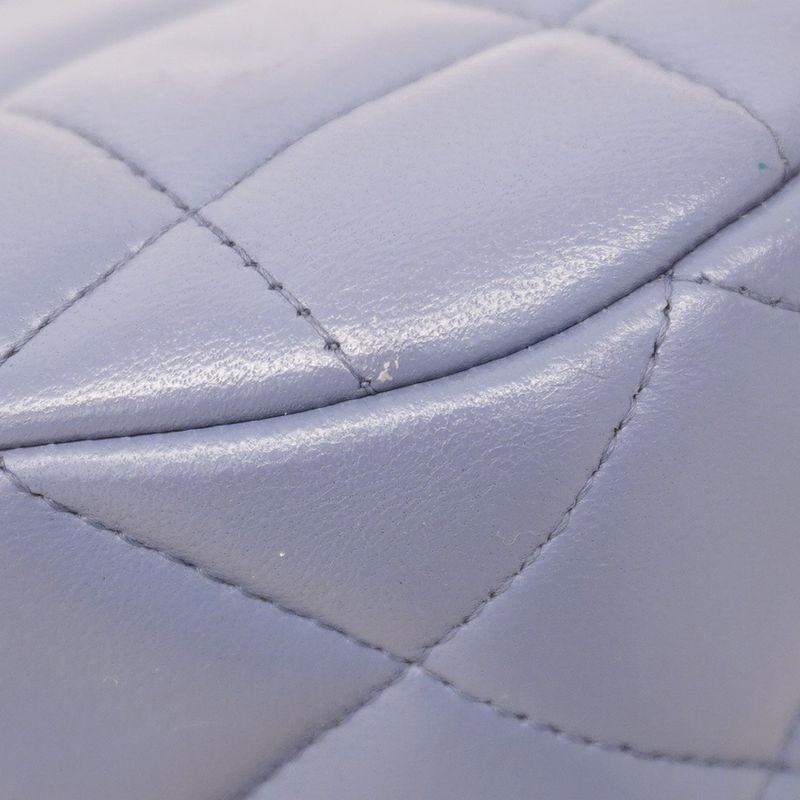 Chanel Shoulder Bag Matelasse Lambskin Purple Silver Hardware Women