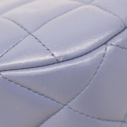 Chanel Shoulder Bag Matelasse Lambskin Purple Silver Hardware Women