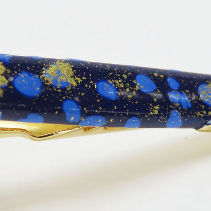 Christian Dior Tie Pin Metal Rhinestone Navy Blue Gold Hardware Plated Suit