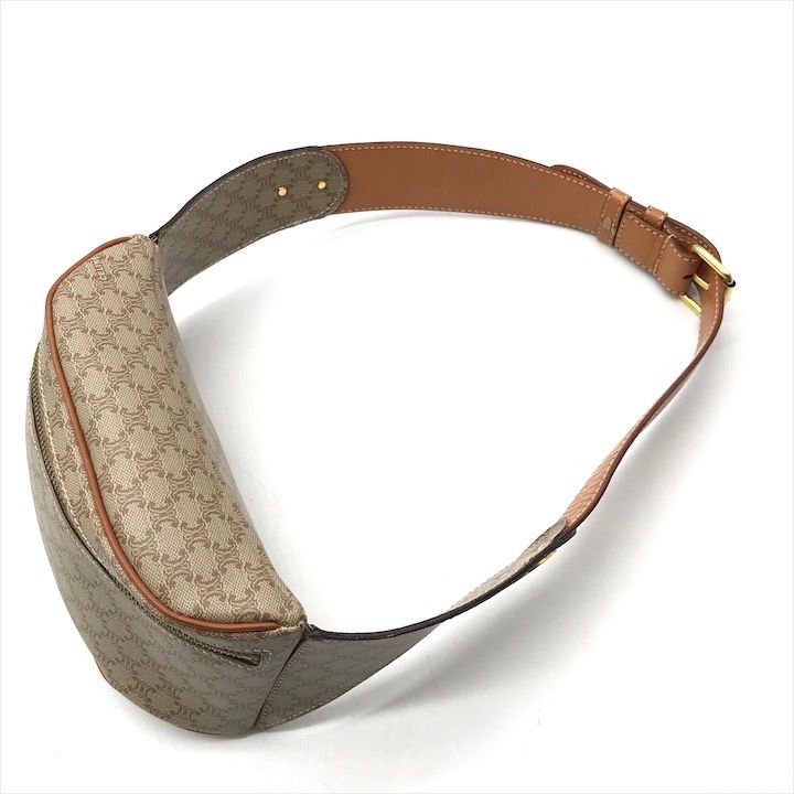 Celine Macadam Triomphe Waist Pouch Belt Bag Beige