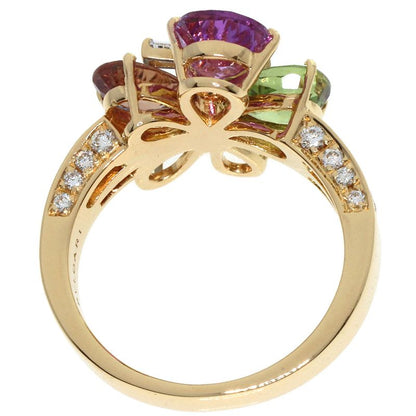 Bvlgari Bulgari Flower Contraire Multicolor Sapphire Diamond Ring And Ring 18K