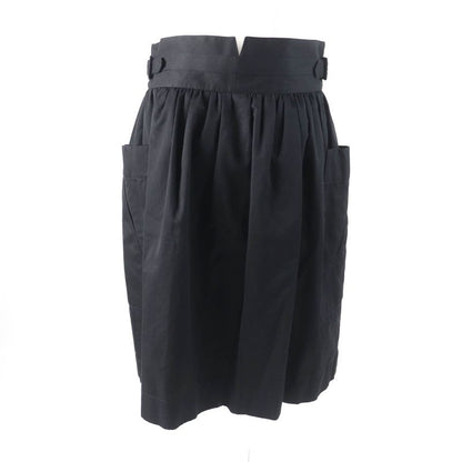 Hermes 22SS Leather With Buttons Waist Belt Design Knee Length Cotton Skirt