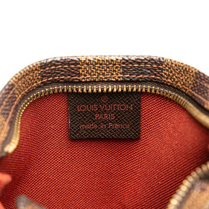 Louis Vuitton Damier Trousse Makeup Mini Shoulder Bag Pouch N51982 Brown PVC