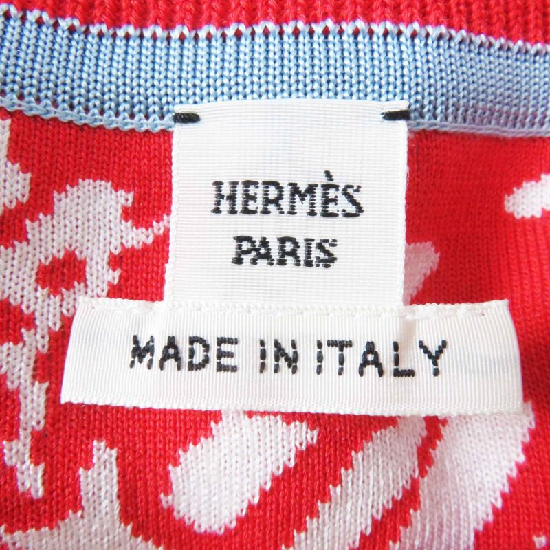Hermes 3e2868d3 Jungle LOVE Jungle Love Silk Short/short Sleeve Knit Red And