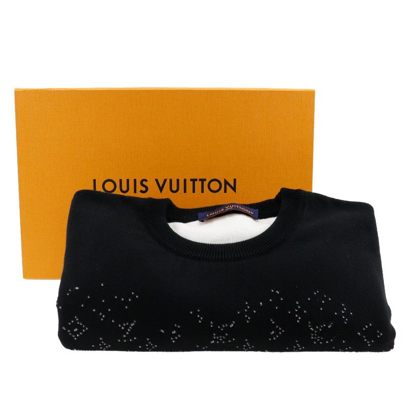 Louis Vuitton Monogram Gradient Rm232q USO Hkn44w Cotton Black Men's Sweater
