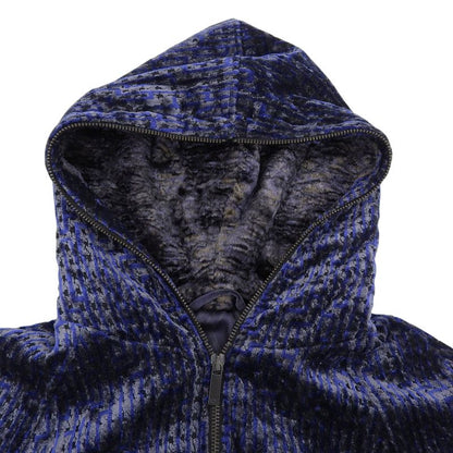 Emporio Armani Velour W Zip Up Hoodie Navy 44 Made In Bulgaria Men's