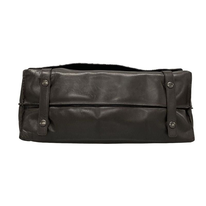 Bottega Veneta Shoulder Bag Intrecciato 113038 Dark Brown Leather