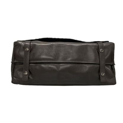 Bottega Veneta Shoulder Bag Intrecciato 113038 Dark Brown Leather