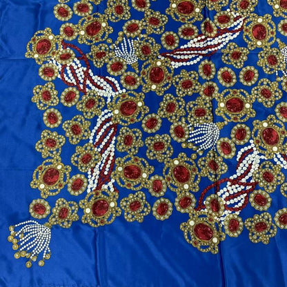 Chanel Extra Large 135x135cm (53.15in) Silk Scarf Jeweled Multicolor