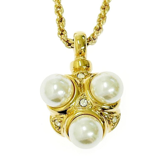 Christian Dior GP Rhinestone Faux Pearl Necklace Women 327997 Necklace