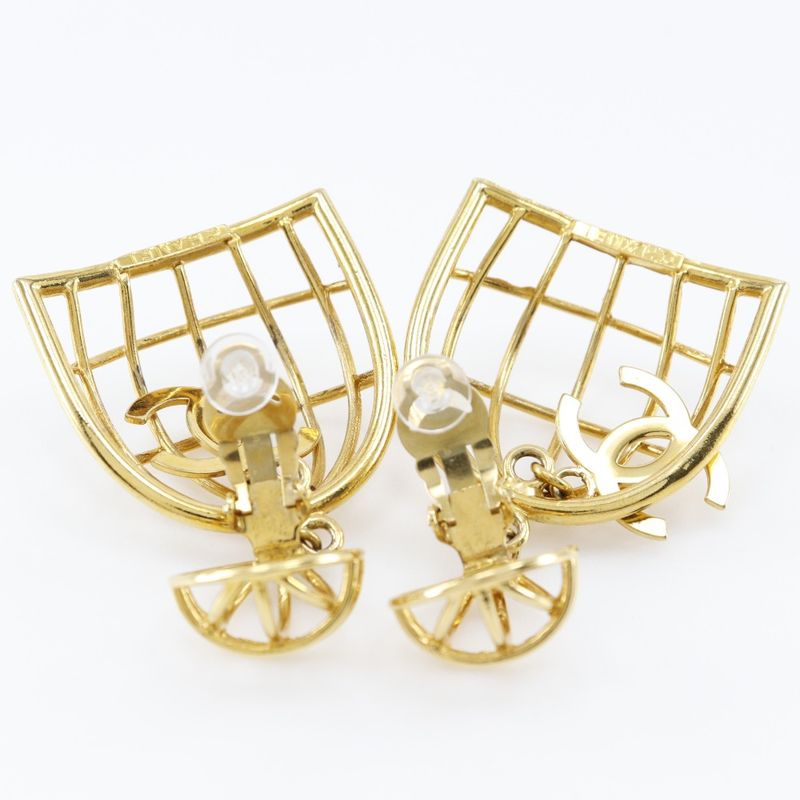Chanel Birdcage Gold Plated 93P 31.9g Earring