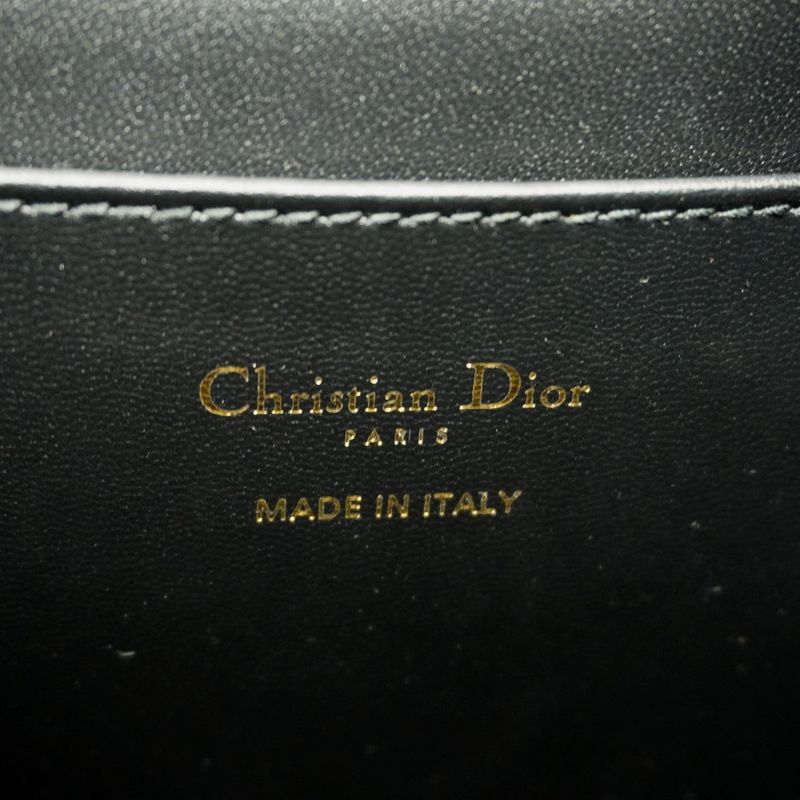 Christian Dior Backpack Daypack Canage Caro Leather Black Gold Hardware Women