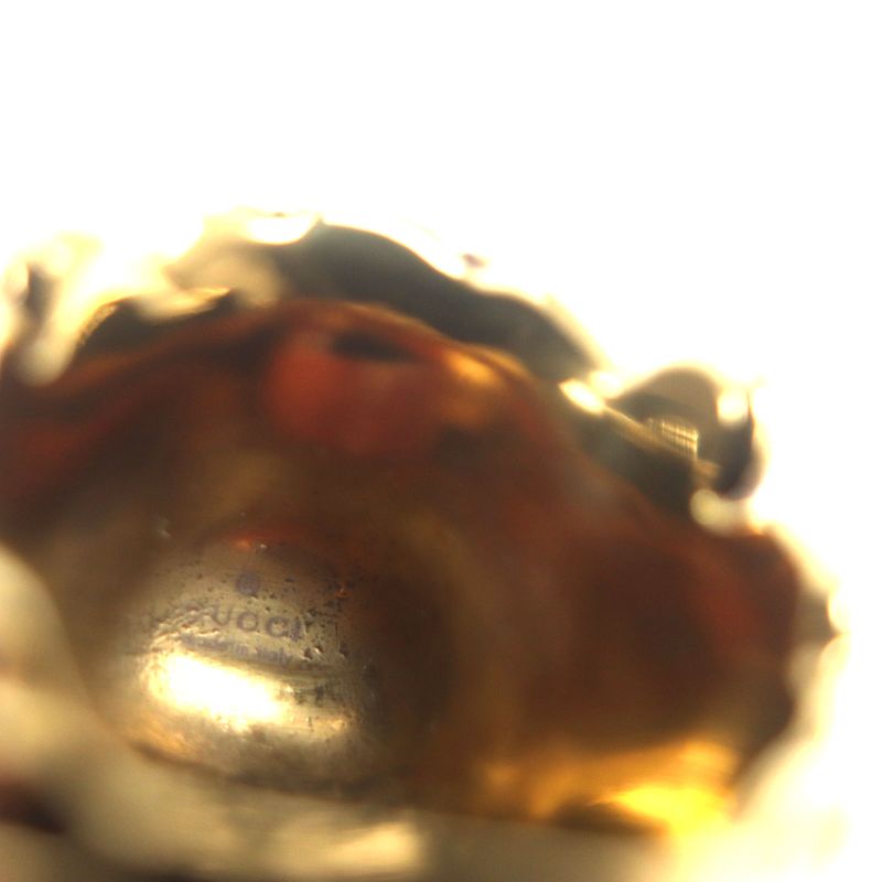 Gucci Lion's Head Colored Stone Ring - Gold Black 16 Size Equivalent To Size