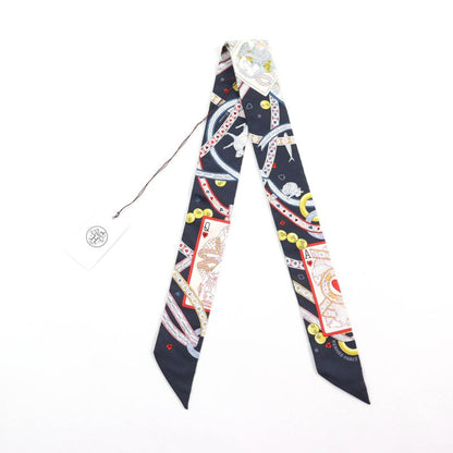 Hermes Pique DAME DE Coeur Queen Of Hearts 100% Silk With Tulle Rhinestones