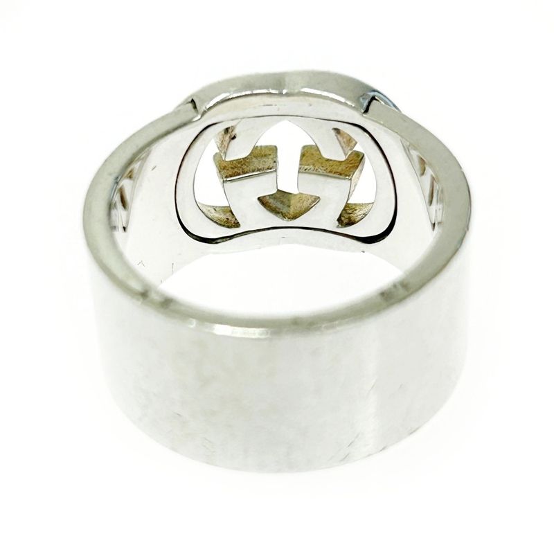 Gucci Silver Interlocking G Wide Ring 10.0g 925 Engraved 365503 Ring