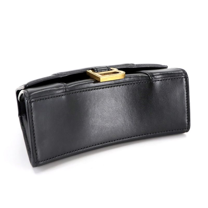 Balenciaga Hourglass XS 2way Hand Shoulder Bag Leather Black 592833 Hourglass