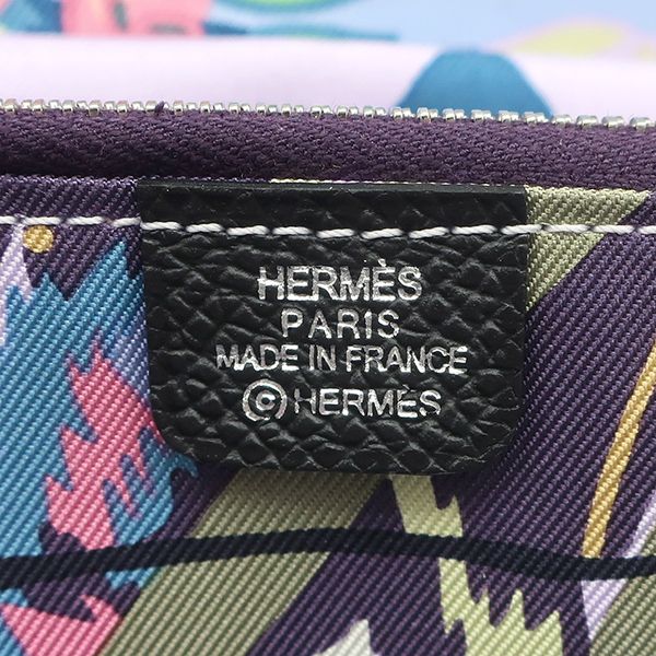 Hermes Long Azap Long Silk Quin Vaux Epson Black Silver Hardware Unused Black