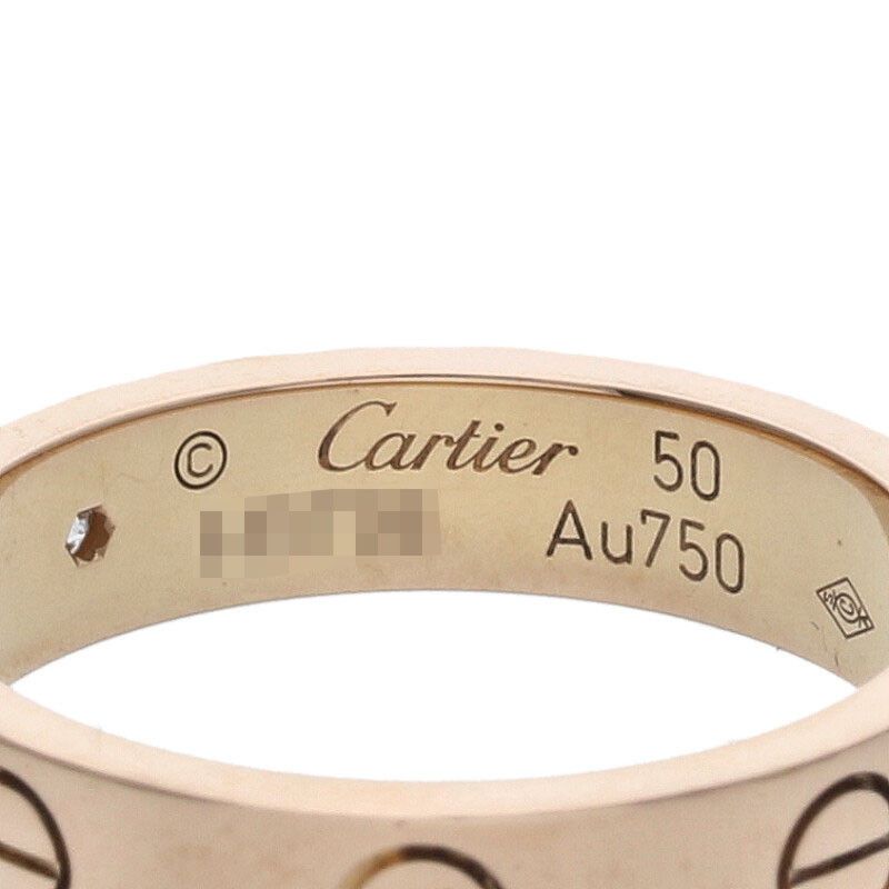 Cartier MINI LOVE RING Mini Love Ring 1P Diamond 18K Pink Goldring Men's 9.5