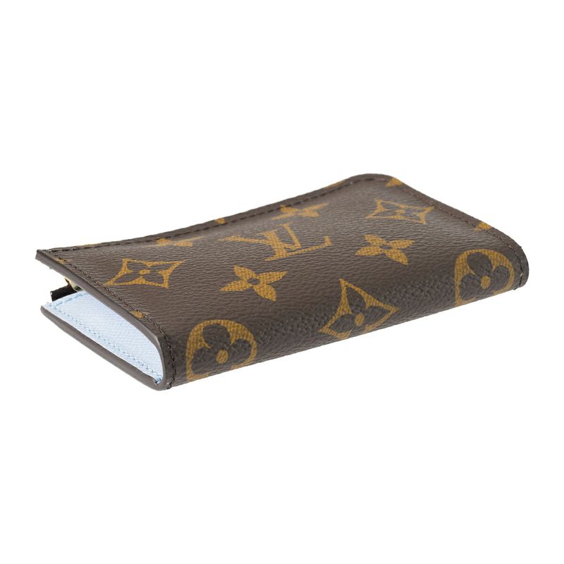 Louis Vuitton Card Case Porte Cles Noir Brown/olympe Blue