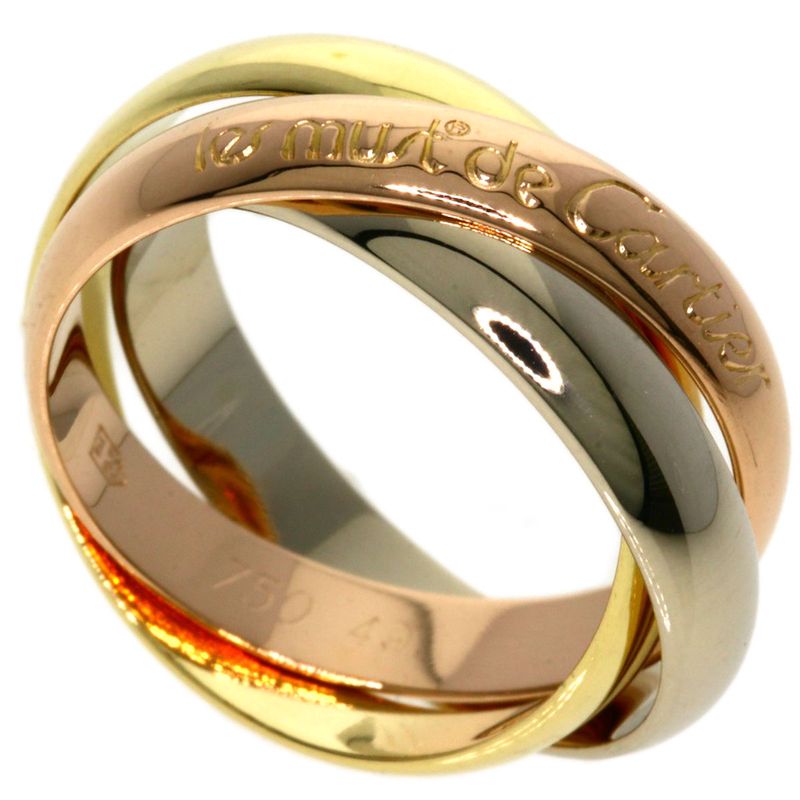 Cartier Trinity #49 Ring 18K Yellow Gold 18K White Gold 18K Pink Gold Ladies