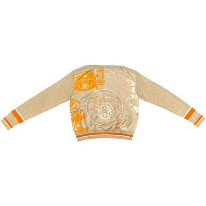 Hermes Twill Raine Long Sleeve Knit Exlibris Beige Size 36 Cashmere with Box
