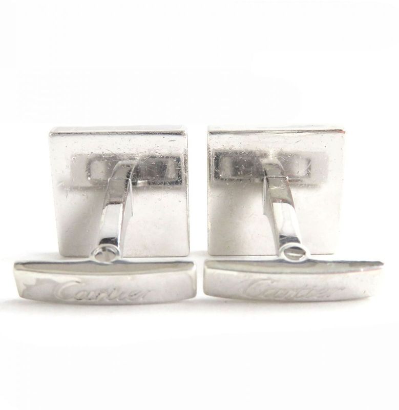Cartier C2 Motif Happy Birthday Sv925 Square Shape Cufflinks
