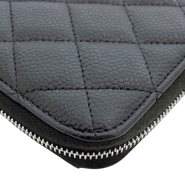 Chanel Round Zipper Long Wallet Black Ap0242 Excellent Condition Wallet
