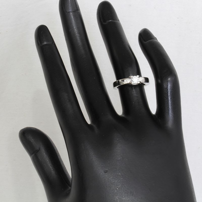 Cartier C De Solitaire Ring Diamond 0.23 CT No 7 Pt950 Hakoho GIA E1533