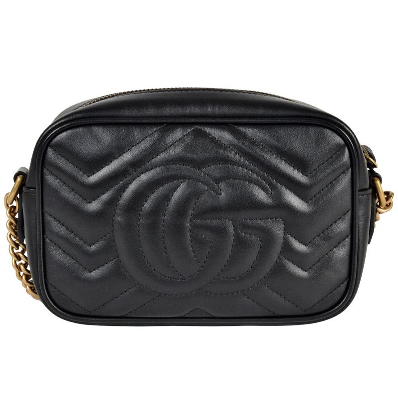 Gucci GG Marmont Shoulder Bag Leather 448065 Black Women