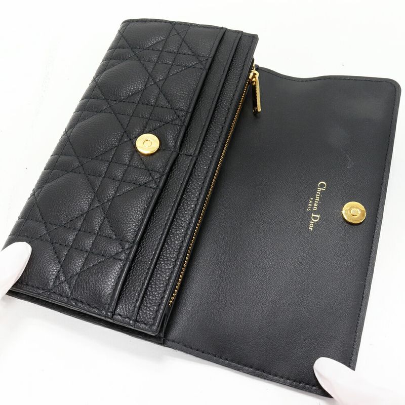 Dior Long Wallet With Coin Purse Diorskaro Orchid Flap Long Wallet Calf Black