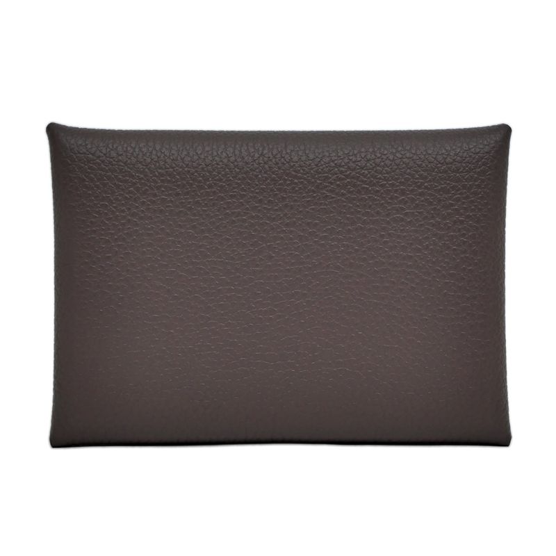 Hermes Calvi Duo Card Case With Coin Case Coin Purse K Engraved Chevre