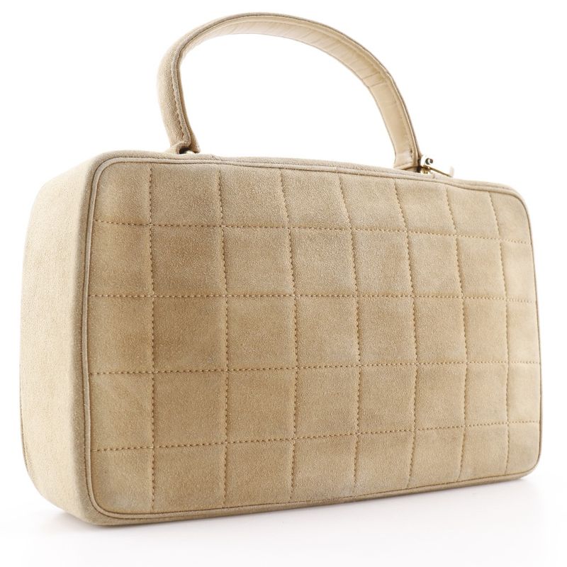 Chanel Chocobar One Handle Suede Brown/yellow Women's Handbag