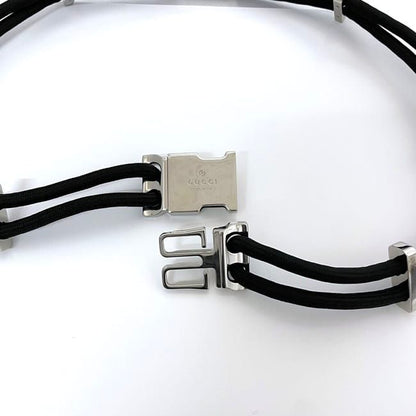 Gucci Wire Belt Black Silver Hardware Excellent Condition 83cm (32.68in)