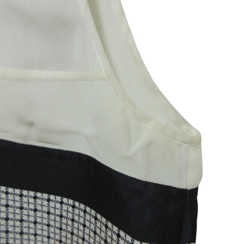 Good Celine Phoebe Period Silk Blend Striped Sleeveless Blouse 40 White And