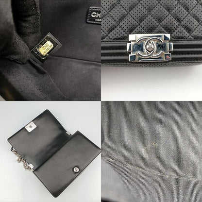 Chanel Boy Chanel Black Lamb Skin A6708619140188