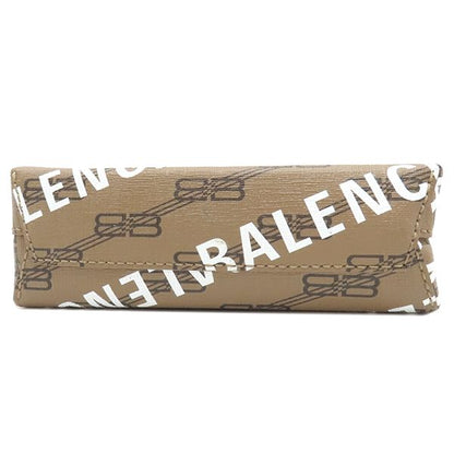 Balenciaga 2way Bag Large Shopping Bag Coated Canvas Leather Brown Gold