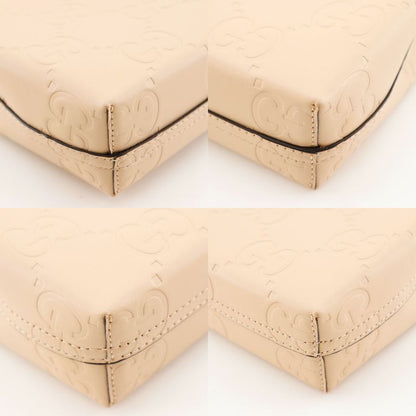 Gucci Super Mini Bag 2WAY Shoulder Jumbo GG 790133 Leather Beige Ladies Handbag