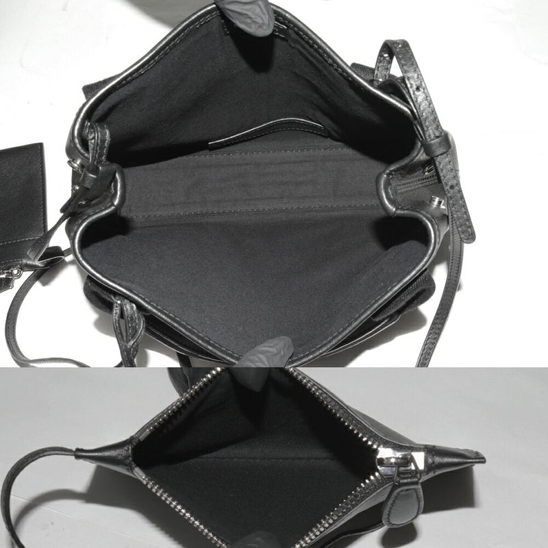 Balenciaga Hand Tote Shoulder Bag Navy Cabas Su XS Calf Black 2WAY 390346 Dqp1n