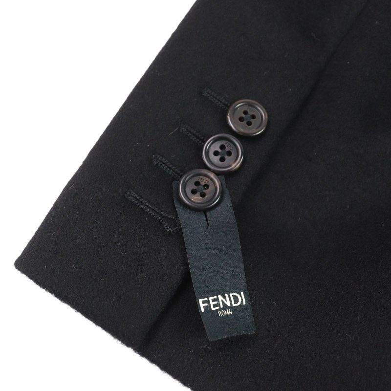 Fendi 2019 Fj0562 100% Cashmere Lining FF Logo And Zucca Pattern Logo Buttons