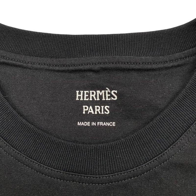 Hermes Short Sleeve T-Shirt Embroidered Pockets H4h4615da0234 Size 34 Cotton
