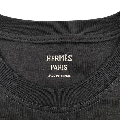 Hermes Short Sleeve T-Shirt Embroidered Pockets H4h4615da0234 Size 34 Cotton