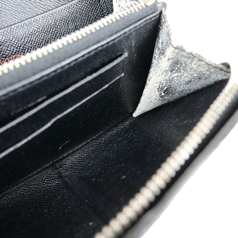Louis Vuitton Wallet Epi Fold Long Wallet Round Zipper Wallet Black White